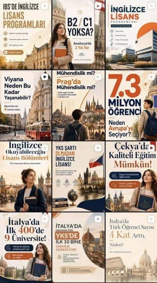 Uluslararası Eğitim — Instagram grid